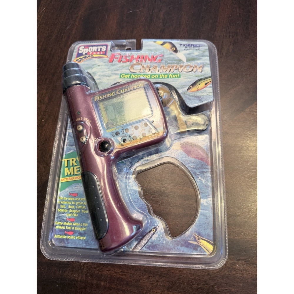 Fishing Champion Electronic Handheld LCD Game Tiger Electronics 1997 Sealed New